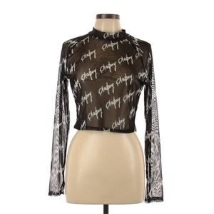 Playboy x Missguided Long Sleeve Mesh Top NWOT